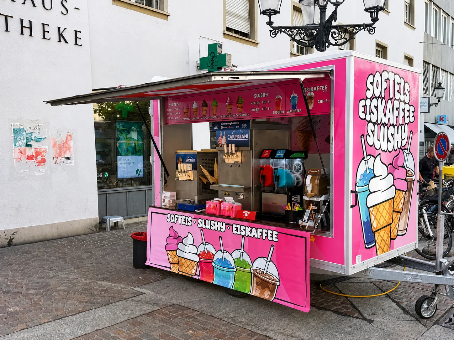 Softeis-Stand von der Seite